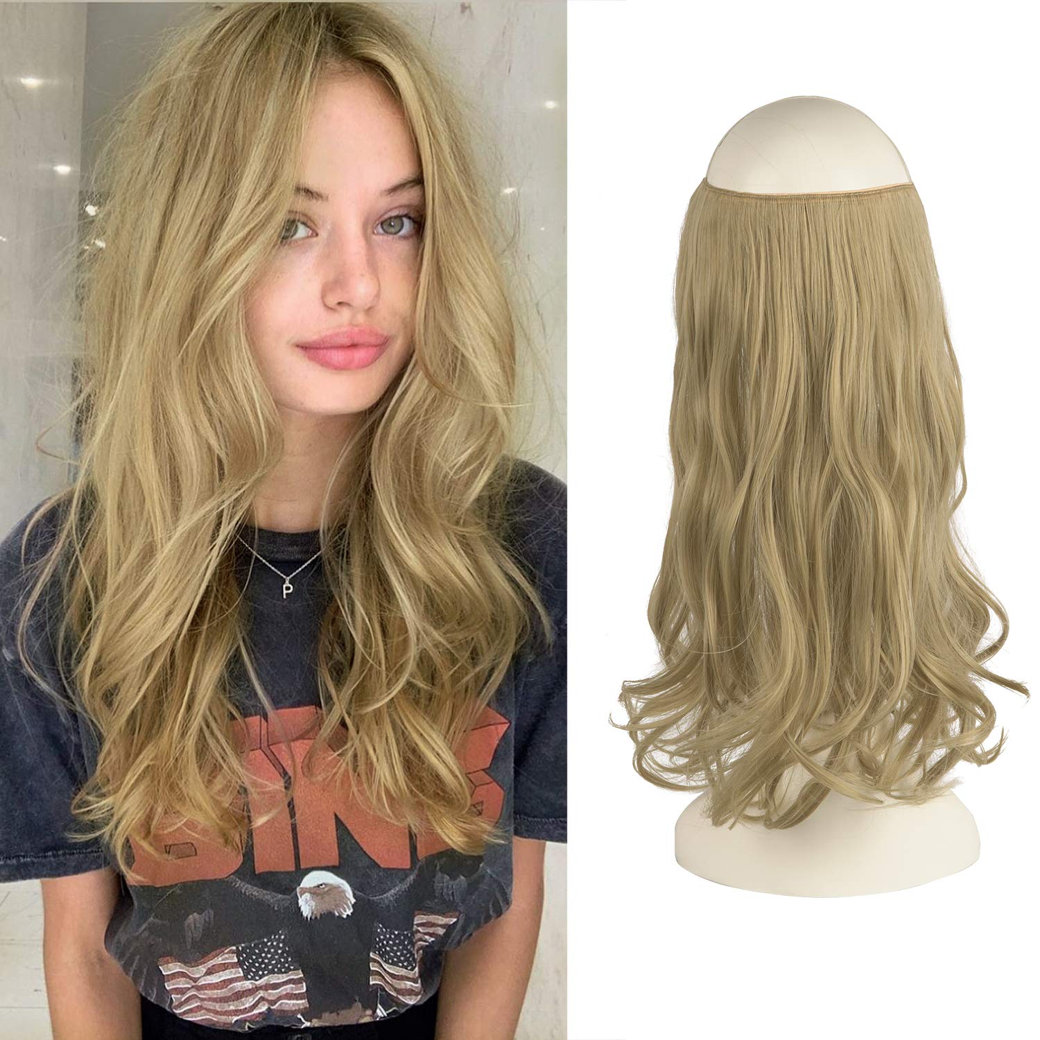 FESHFEN Secrets Hair Extensions, Lange Gewellt Haarverlängerungen ...